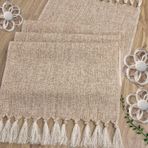 yuboo Bej Boho Masa Koşucuları 172 cm Uzunluğunda, Çiftlik Evi Boho Masa Örtüsü, Çuval Bezi Keten Rustik Yemek Masası Dekoru, 30,72 x 182 cm, Yulaf Ezmesi Bej