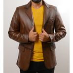 Yüce Deri Taba Hakiki Deri Ceket Blazer - S