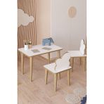 Yüceer Home Çocuk Masa Sandalye Yaz Sil Oyun Aktivite Montessori 1 Masa 2 Sandalye