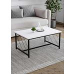 Yüceer Home Düz Kesim Sehpa ,60X90 Metal Ayaklı Masa , Orta Sepha , Beyaz ,Dekoratif Orta Sehpa