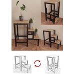 Yüceer Home Katlanabillir Metal Ahşap Basamaklı Çiçeklik Çok Amaçlı Merdiven Tabure