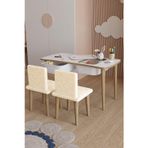 Yüceer Home Montessori Yumşak Kumaşlı Çocuk Masası Oyun Masası Aktivite Masası 2 Adet Welsoft Sandalyeli