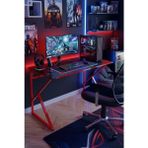 Yüceer Home Redline Vortex Oyuncu Masası 120X60 cm Antrasit – Kırmızı Metal Ayaklı Gaming Desk - Siyah - Renk