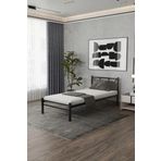 Yüceer Home Tek Kişilik Metal Karyola, Tek Kişilik Ferforje Karyola, 90X200 Cm