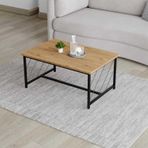 Yüceer Home Yüceerhome Düz Kesim Sehpa ,60X90 Metal Ayaklı Masa , Orta Sepha ,Atlantik Çam Dekoratif Orta Sehpa