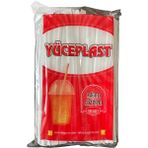 Yüceplast Düz Beyaz Kağıt Sargılı Ince 4 mm Pipet - 19 Cm. - 200 Adetlik Paket