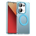 YUECXIN Xiaomi Redmi Note 13 Pro 4G / Poco M6 Pro 4G için Manyetik Kılıf, Magsafe ile Uyumlu, Kablosuz Şarj Desteği, İnce Yarı Saydam Mat Kapak, Yumuşak Darbeye Dayanıklı TPU Silikon Kılıf, Mavi