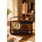 Yuegan YG-7030BTS Güneş Enerjili Solar Nostaljik Radyo El Fenerli, USB/TF Kart Girişli Hoparlör ve S