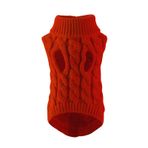 YUEMOL küçük köpek ceketi Köpek Kazak Kış Sıcak Köpek Giysileri, Balıkçı Yaka Örgü Yavru Kedi Kazak Chihuahua Evcil Hayvan Giysileri (Color : D, Size : Large)