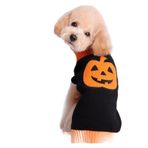 YUEMOL küçük köpek ceketi Köpek Örme Teddy Golden Retriever Küçük ve Orta Boy Köpek Kafatası Kazak, Cadılar Bayramı Partisi için Sonbahar Kış Kabak Kazak (Color : A, Size : Large)