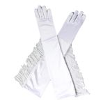 YUEMOL Uzun Gece Eldivenleri Saten Uzun püskül beş parmak eldiven, Latin dans festivali partisi dans görgü kuralları seksi saten eldivenler (Color : C, Size : One size)