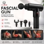 YUES Fascial Gun Kas Masaj Tabancası, 6 Kademeli Titreşimli Masaj Aleti, 4 Başlıklı Şarjlı Kas Gevşetici Masaj Cihazı, Düşük Sesli Güçlü Motor, Type-C Şarj, Spor Sonrası Sırt Kol Bacak Bel Masajı