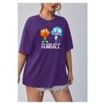 yueswear Unisex Gumball Baskılı Rahat Kesim Mor T-Shirt