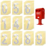 YUFFQOPC Sayı çıkartması, 0 – 9 sayı çıkartması, 30 adet, yapışkan sayı, 10 x 4,8 cm, yapıştırılabilir sayılar, dekoratif, su geçirmez, kendinden yapışkanlı, posta kutusu, çöp bidonu, konteyner, adres, numara,