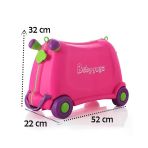 Yuga Tekerlekli Çocuk Valizi Pembe