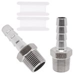 YuGtcen 3/8 "Hortum Dikeni - 3/8" Erkek NPT Dişli, Paslanmaz Çelik Hortum Barb Bağlantı Parçaları, Ev Demleme Su Yakıt Hava Hortumu Boru Bağlantısına (2 adet)