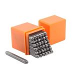 Yuhtech 37 Parça Numara ve Harf Damga Seti, Metal Damgalama Alet Seti 3mm (A-Z, &, 0-9, Kalp Şekli), Baskı Metal Damgalama Kiti için Zımba