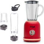 Yui M-18 3'ü 1 Arada Retro Kırmızı Smoothie Blender Seti