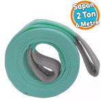 Yük Kaldırma Taşıma İndirme Araç Çekme Halat Sapan Polyester Spanzet 2 Ton 6 Metre Turkuaz Sağlam