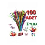 Yuka 100 Adet, Şönil, 50 Cm, Tüylü Tel, Eğitici Şönil Seti, Renkli Tel METALİK SİMLİ UZUN ŞÖNİL
