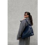 Yuka Atelier Nou Çift Saplı Lacivert Büyük Boy Kadın Shopper Çanta