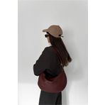 Yuka Atelier Sage Salaş Görünümlü Ayarlanabilir Askılı Bordo Kadın Omuz Çantası