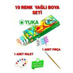 Yuka Yağlı Boya Başlangıç Seti 10 Renk + PALET VE FIRÇA
