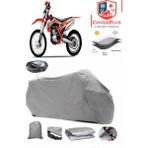 Yuki Dirty Paws Offroad Branda Gri Arka Çanta Uyumlu(Topcase) Motosiket Brandası Motor Örtüsü Çadır Su Geçirmez Motosiklet Kılıfı Motor Brandası,lastikli,taşıma Torbalı