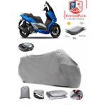 Yuki T11 Explorer Branda Gri Arka Çanta Uyumlu(Topcase) Motosiket Brandası Motor Örtüsü Çadır Su Geçirmez Motosiklet Kılıfı Motor Brandası,lastikli,taşıma Torbalı