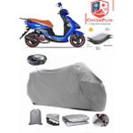 Yuki YB50QT-3 Casper Branda Gri Arka Çanta Uyumlu(Topcase) Motosiket Brandası Motor Örtüsü Çadır Su Geçirmez Motosiklet Kılıfı Motor Brandası,lastikli,taşıma Torbalı