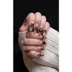Yukii Beauty Dark Red Takma Tırnak Seti - Gri
