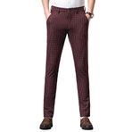 Yukirtiq Erkek Chino Dar Kesim Streç Pantolon Kareli Düz Ön Dar Elbise Pantolon Ekose Vintage Stil Klasik Akıllı Pantolon, windsor mavi, 36