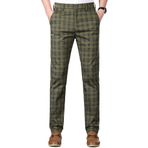 Yukirtiq Erkek Tüvit Kareli Streç Pantolon Chino Ekose Pantolon Dar Kesim Klasik Ekose Golf Retro Pantolon Vintage Stil Alt, ordu yeşili, 30W Regular