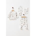yukobaby bebeğiniz için en doğalı Bebek %100 Tavşanlı Pamuk 5'li Yenidoğan Hastane Çıkışı Set yk1654