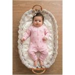 yukobaby bebeğiniz için en doğalı BEBEK PEMBE FİYONKLU 3-6-9 AY PAMUKLU MANŞETŞİZ TULUM YENİDOĞAN HASTANE ÇIKIŞI BEBEK KIYAFETİ