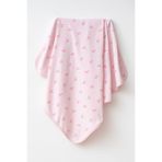 yukobaby bebeğiniz için en doğalı Fiyonklu Pembe Naturel Pamuklu 80x90 cm Tek Kat Bebek Battaniye yk4424