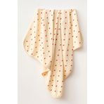yukobaby bebeğiniz için en doğalı KREM Kırmızı Kalpli Naturel Pamuklu 80x90 cm Tek Kat Bebek Battaniye