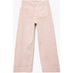 Yüksek Bel Cep Detaylı Düğmeli Kısa Geniş Paça Pantolon - Culotte Jeans - Pembe - Regular - 40