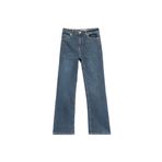 Yüksek Bel Dar Kalıp Düğmeli Cepli İspanyol Paça Crop Jean Pantolon - Flare Jeans