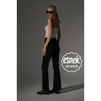 Yüksek Bel Kot, Ispanyol Paça Esnek Denim Kumaş Kadın Fit And Flare Jean Pantolon @flares - Siyah - 34