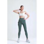 Yüksek Bel Sıkılaştırıcı Toparlayıcı Push-Up Çift Cepli Bilek Hizasında Spor Tayt