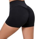 Yüksek Bel Spor Şort, Büzgülü Tasarım, Toparlayıcı, Yoga ve Fitness İçin, Gri (Siyah, S)