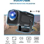 Yüksek Çözünürlüklü Taşınabilir Ev Sineması Projeksiyonu, Android 11, Wifi ve Bluetooth - Ahşap