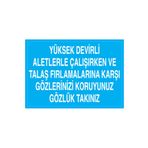 Yüksek Devirli Aletlerle Uyarı Tabelası - 50x70 Alüminyum Kompozit Panel - GK24