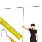 Yüksek Gerilim Ölçüm Çubuğu, Yüksek Gerilim İzoleli Teleskopik Ölçüm Kutbu, 3m (9.8ft) Kancalı Epoksi Reçine Yükseklik Ölçüm Çubuğu, Canlı Güç Hattı Mesafe Anketi Çalışması için İdeal