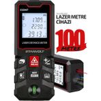 Yüksek Hassasiyet 100 Metre Lazer Metre Ölçer LCD Dijital Ekran Su Terazili Lazermetre