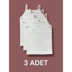 Yüksek Kalite Ince Askılı Kız Çocuk Pamuklu Ribana Atlet 3'lü Paket - Beyaz - 9 - 10 Yaş