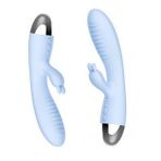 Yüksek Kalite Silikon G-spot Ve Klitoris Uyarıcı Şarjlı Vibratör-mavi