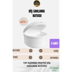 Yüksek Kalite Uzun Ömürlü Plastik Hijyenik Tat I?çermez Protez Diş Saklama Kutusu Geniş Boy 4 Adet