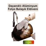Yüksek Kaliteli Sıcak Su Isıya Dayanıklı Esnek Yağ Kir Temizleyici Alüminyum Bulaşık Eldiveni 2 Çift